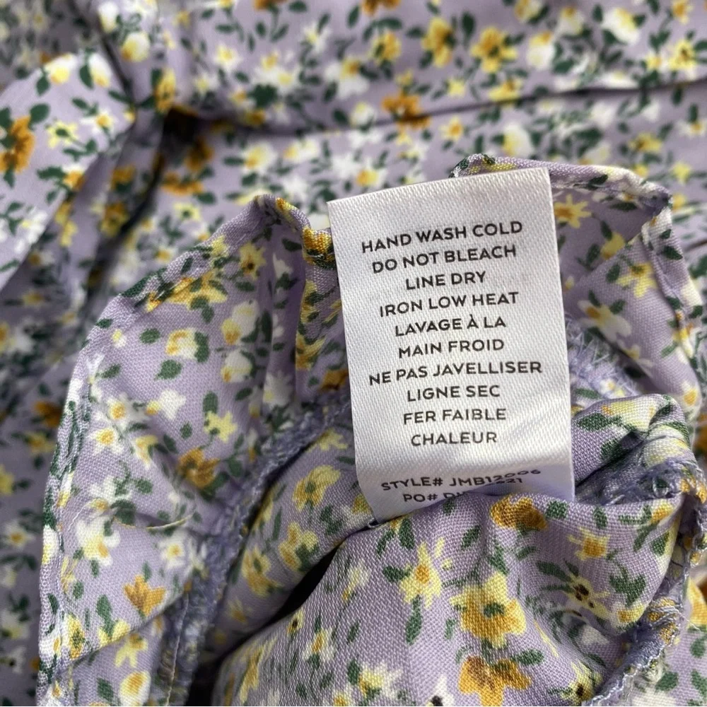 Lulus Sweetie Season Purple Floral Print Ruffled Hem Shorts Womens Size XL NWT